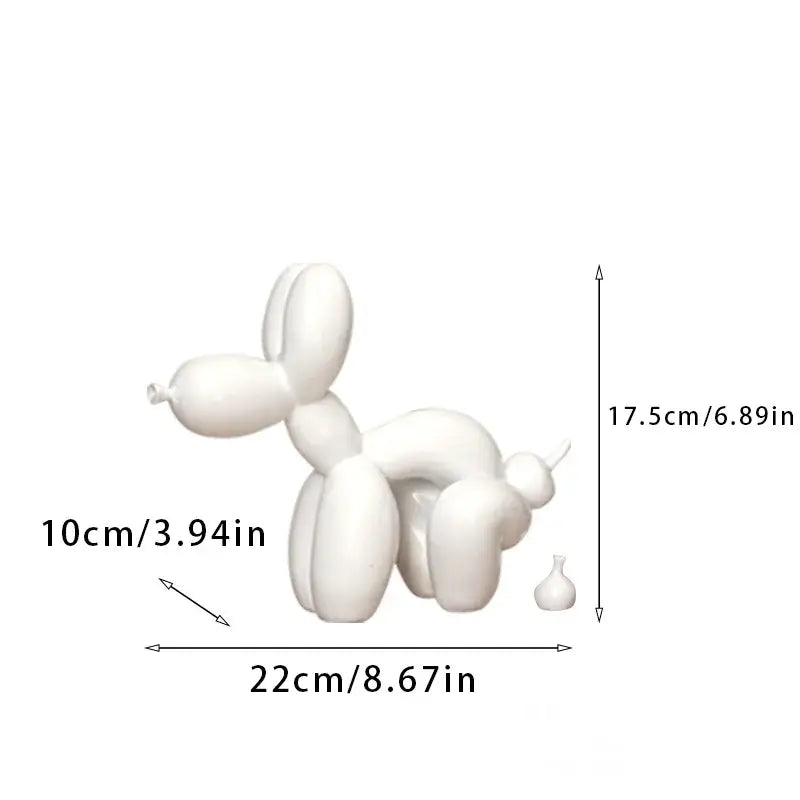 Modern red black and white balloon dog sculpture living room decor
