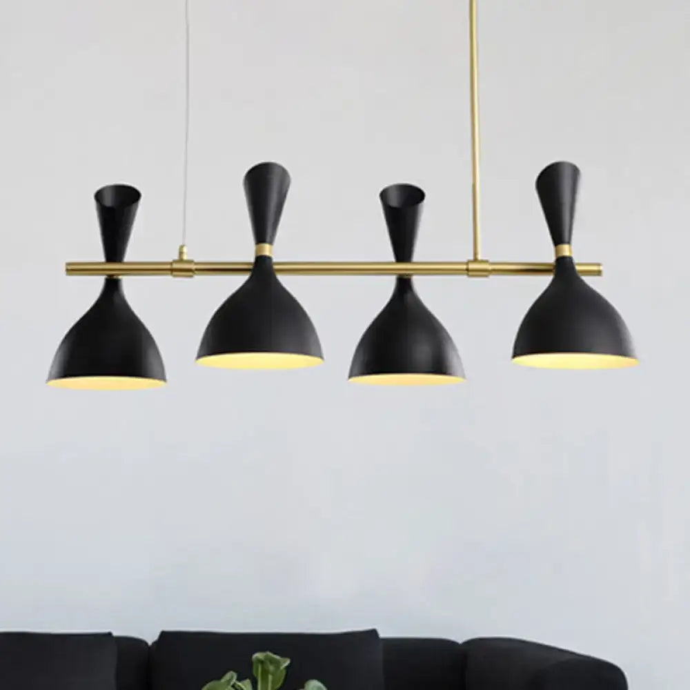 Modern rose gold and white funnel ceiling pendant dining room light