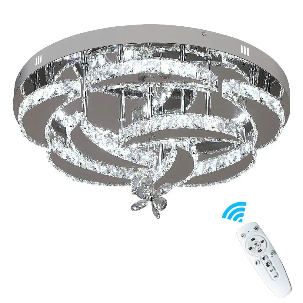 Modern silver crystal raindrop led chandelier living room light