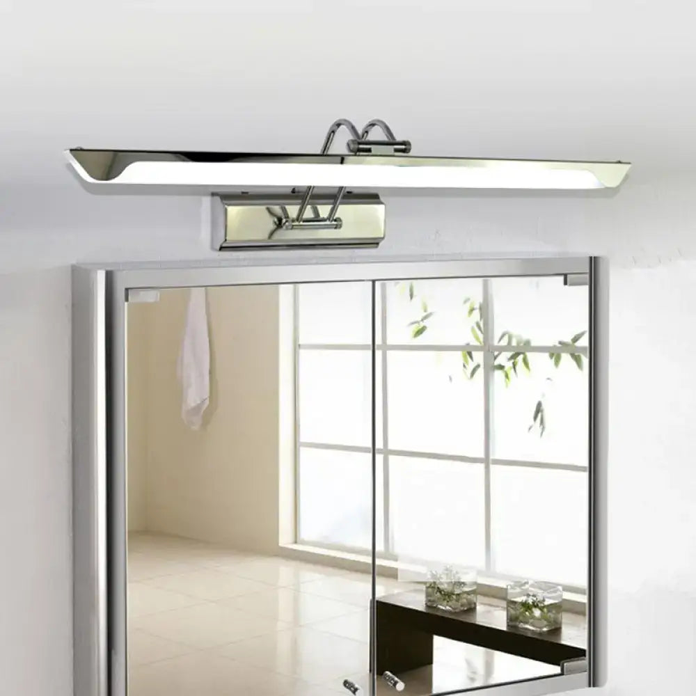 Modern silver finish linear wall mount led vanity lamp bedroom