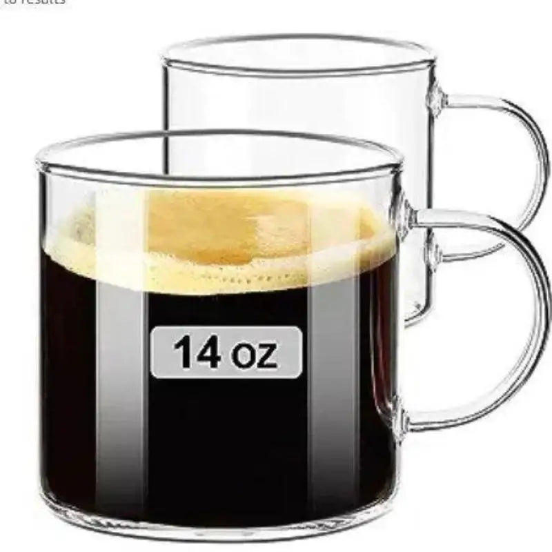 Modern silver glass handle coffee cup set dining room glassware