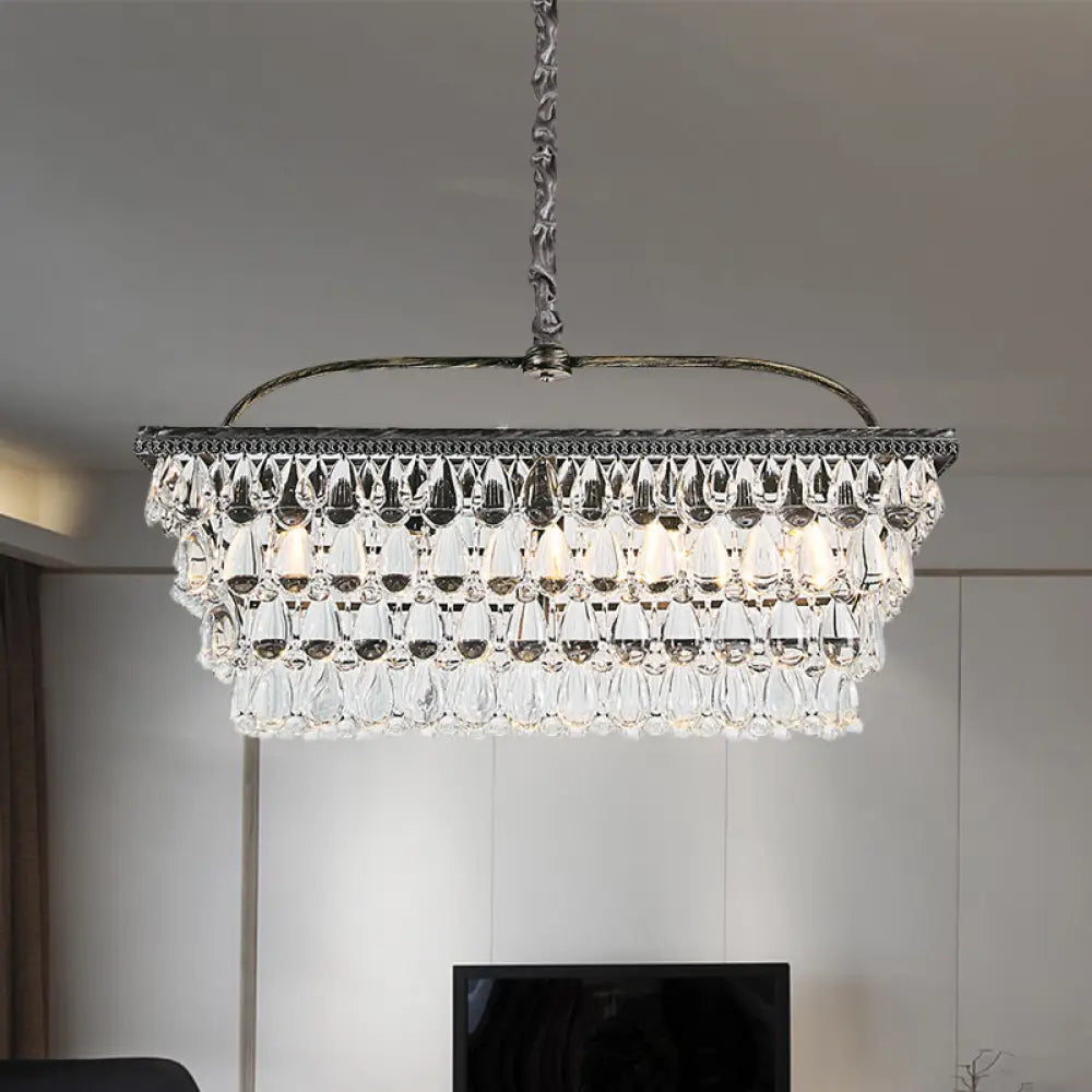 DecorBites™ Modern Silver Teardrop Crystal Ceiling Light with 4/6 Heads for Living Room Island