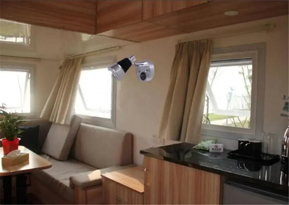 Modern silver warm white boat interior reading light bedroom spotlight
