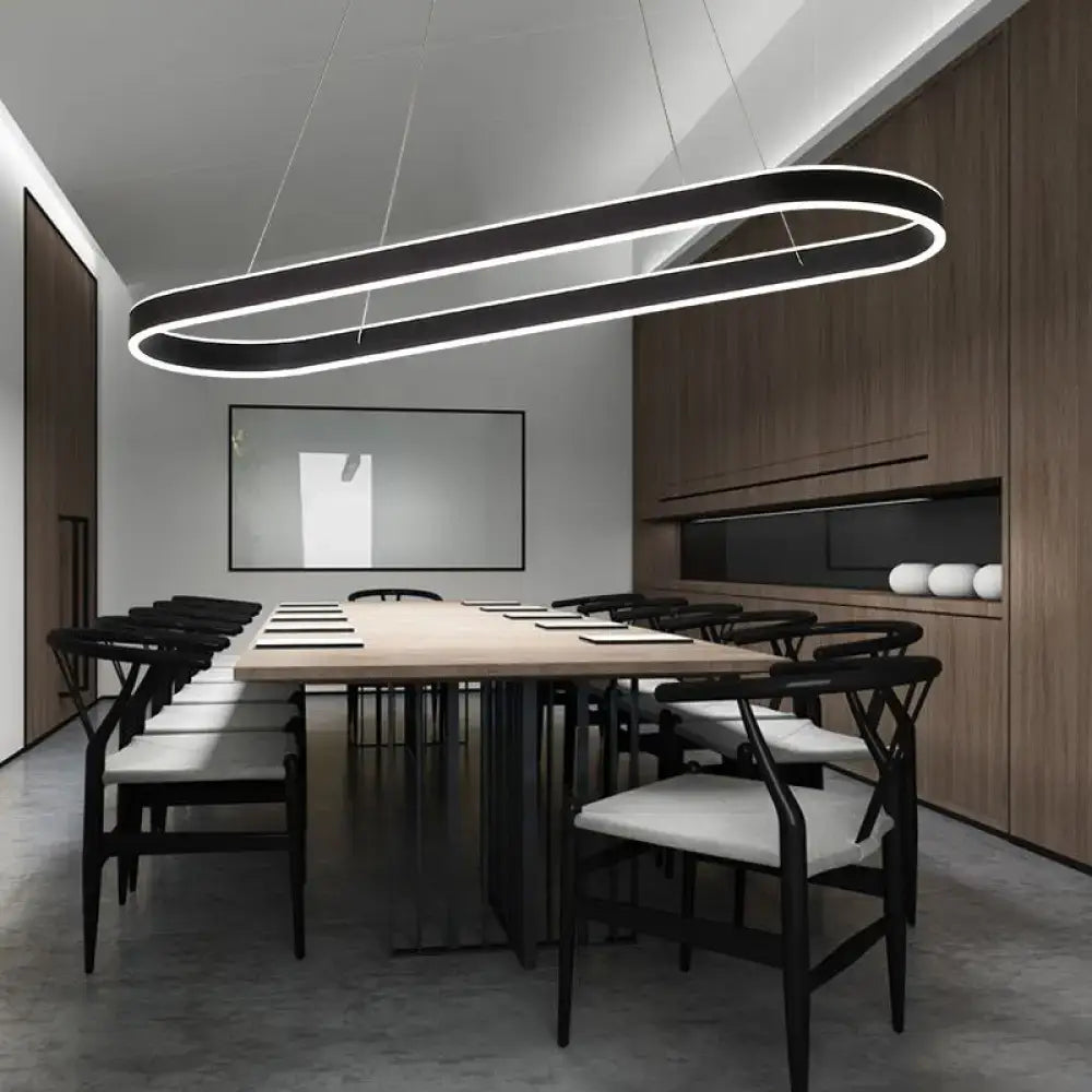 Modern simplicity ellipse led island pendant kitchen ceiling light