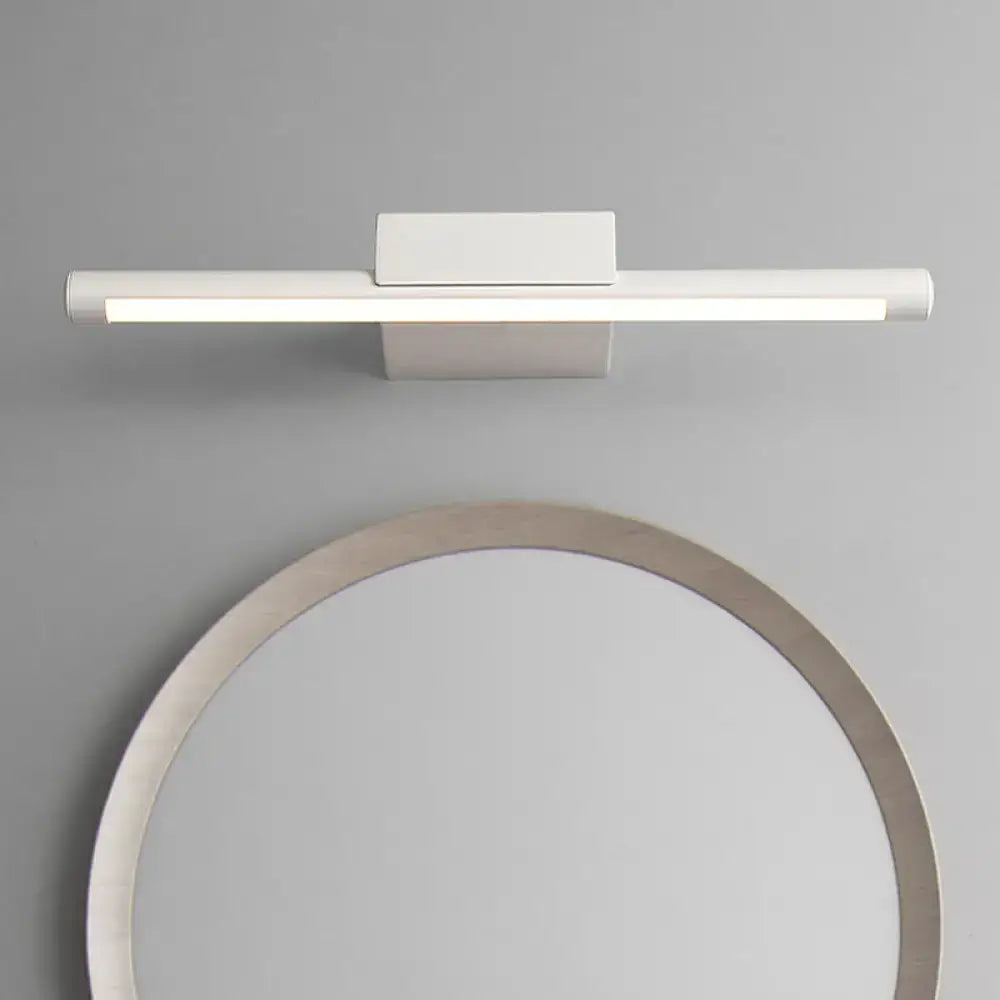 Modern slim white led light fixture bathroom warm light sconce
