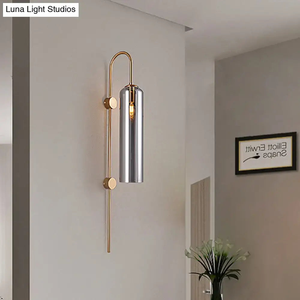 Modern smoke gray glass wall light living room sconce