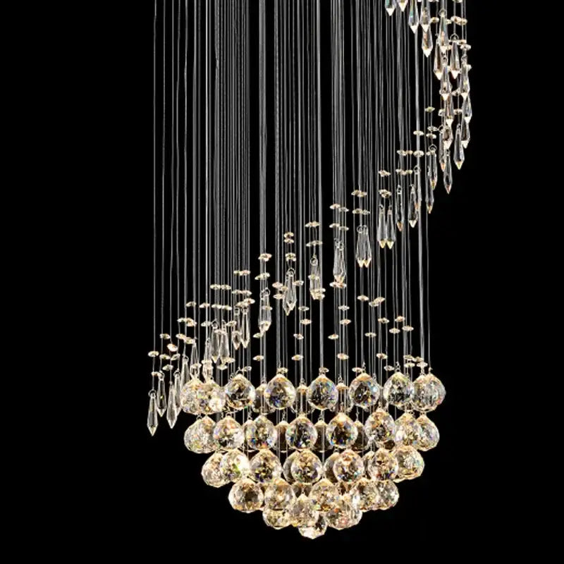 Modern spiral crystal staircase chandelier for living room