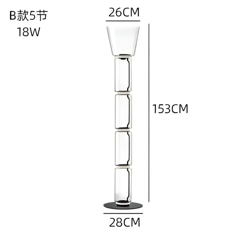 Modern stacked glass led floor lamp living room lighting