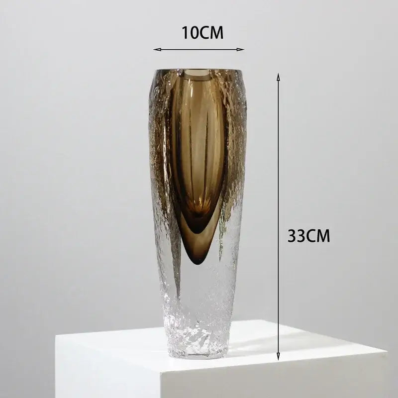 Modern textured brown glazed glass vase living room decor ornament