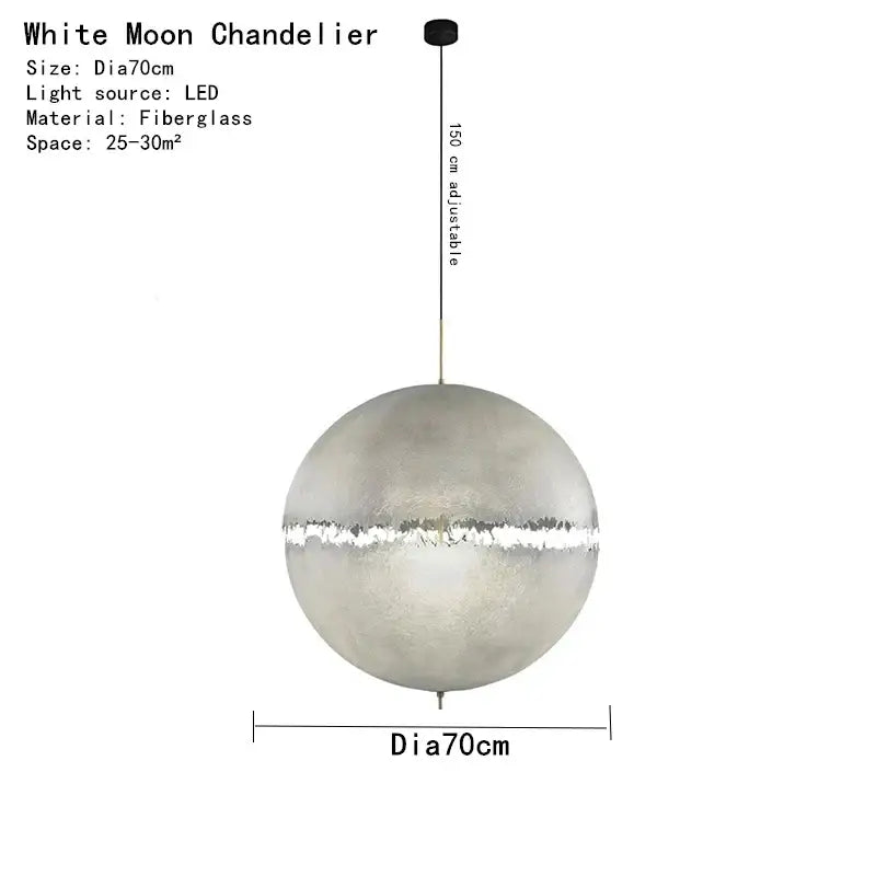 Modern textured moon pendant chandelier living room led light