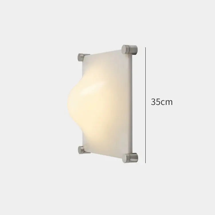 Modern triangular cream style wall lamp bedroom frosted glass sconce