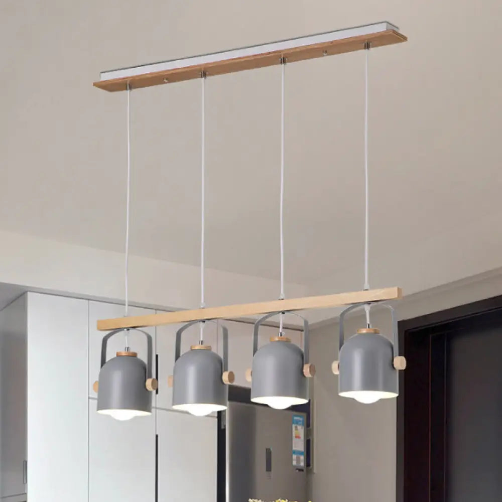 DecorBites™ Modern White and Grey Dome Shade Chandelier - Nordic Metal Island Light