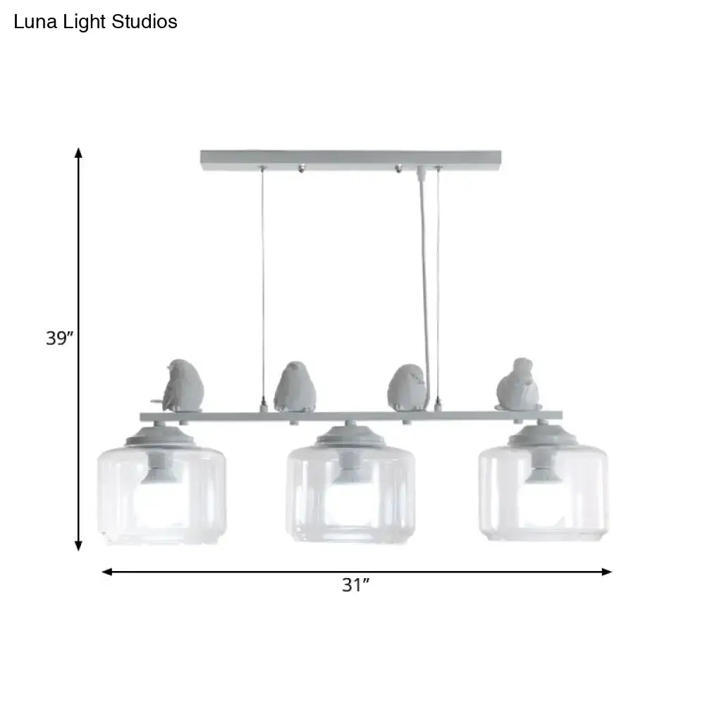 Modern white bird island lighting fixture dining room pendant light