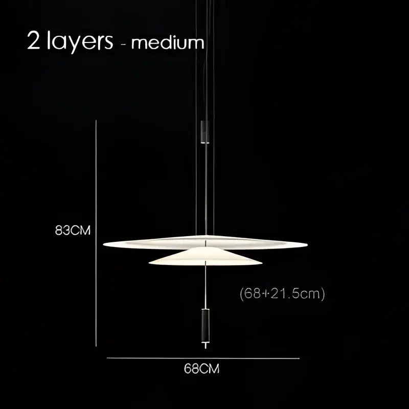 Modern white & black flying saucer pendant light for dining room