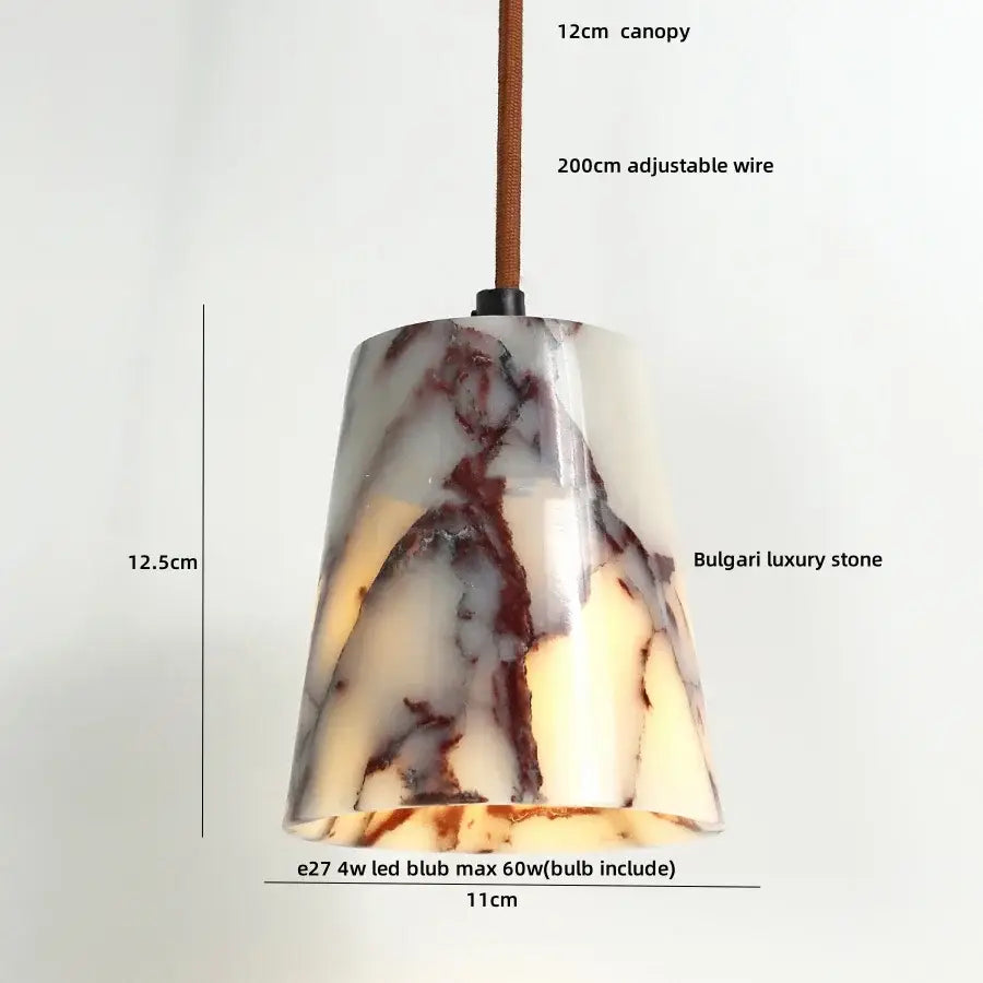 Modern white & brown marble glass pendant lamp dining room