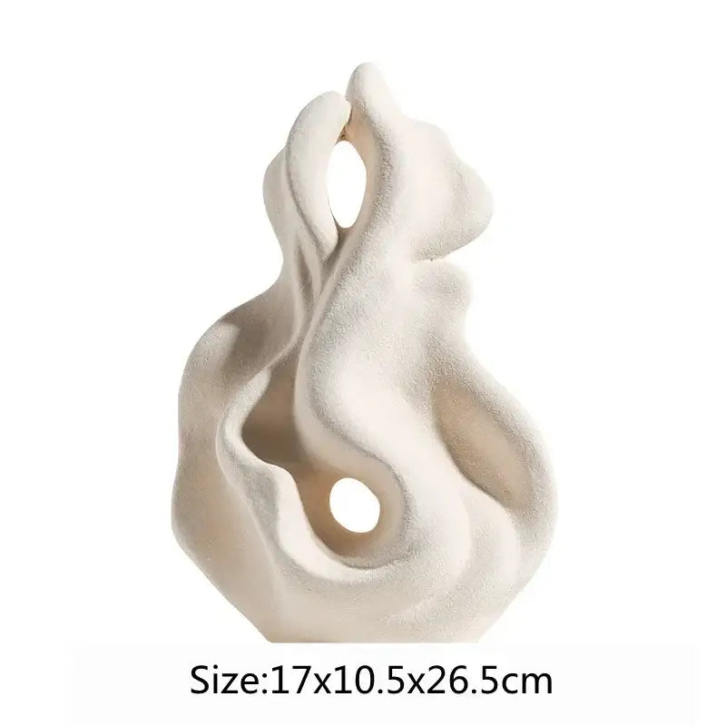 Modern white ceramic curl sculpture living room decor