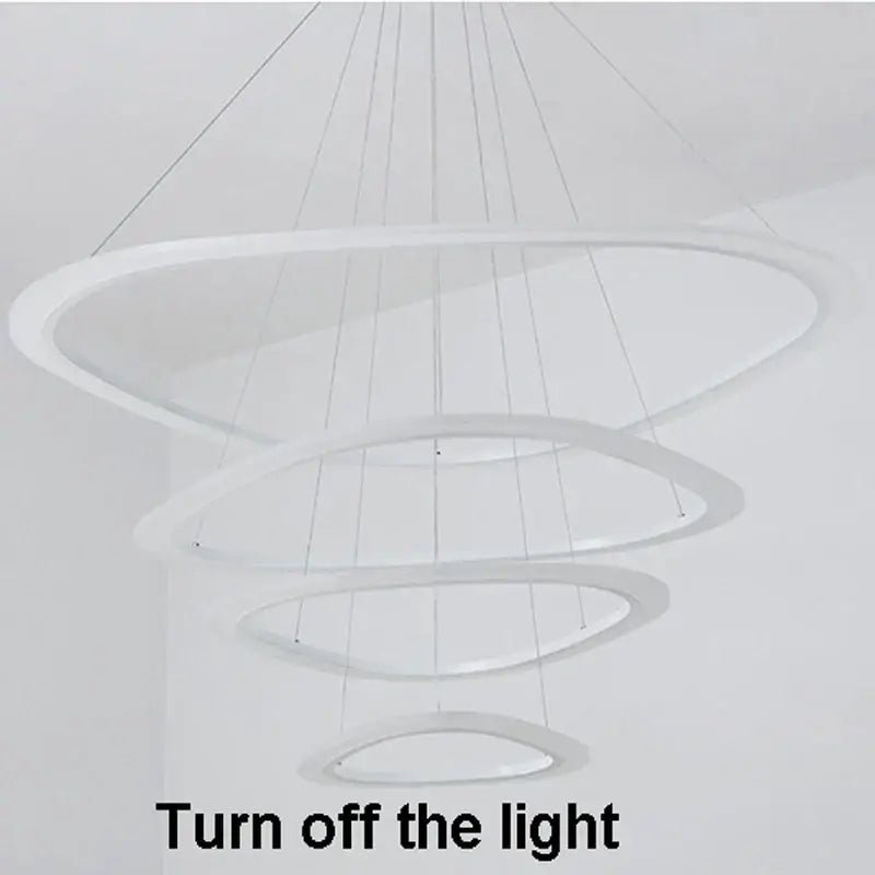 Modern white circle rings acrylic pendant lights for living room