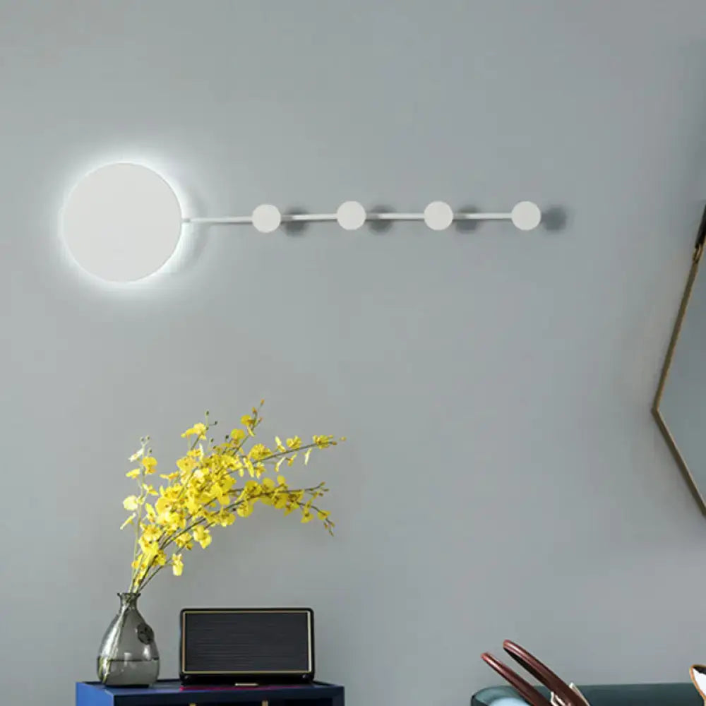 Modern white circular led wall lamp bedroom light fixture bulb included