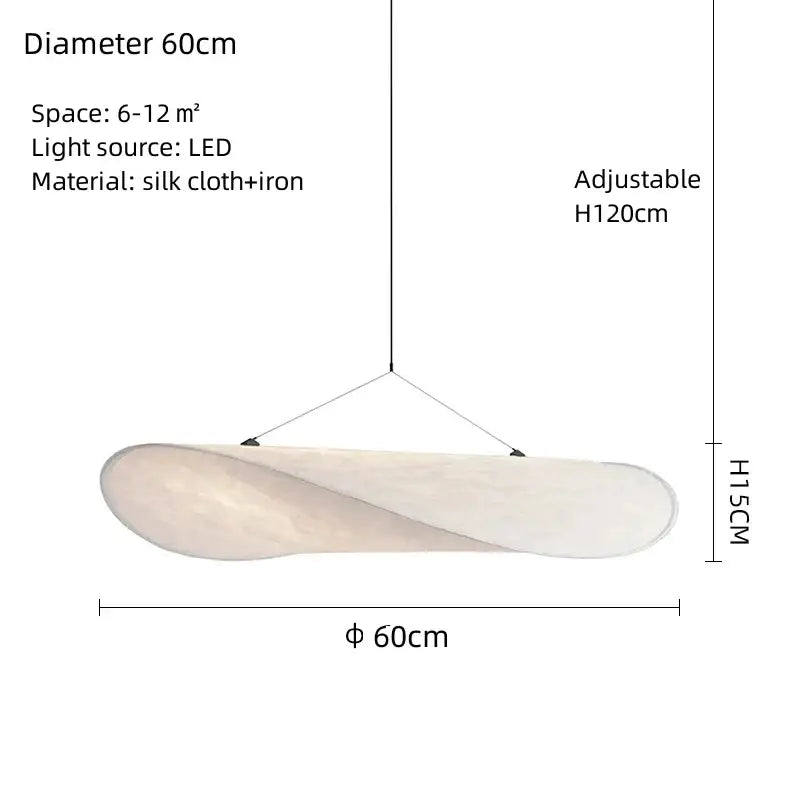 Modern white designer cloth cover pendant chandelier bedroom light