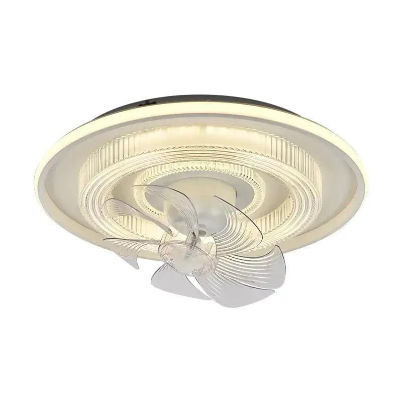 Modern white dimmable led fan ceiling lamp for bedroom