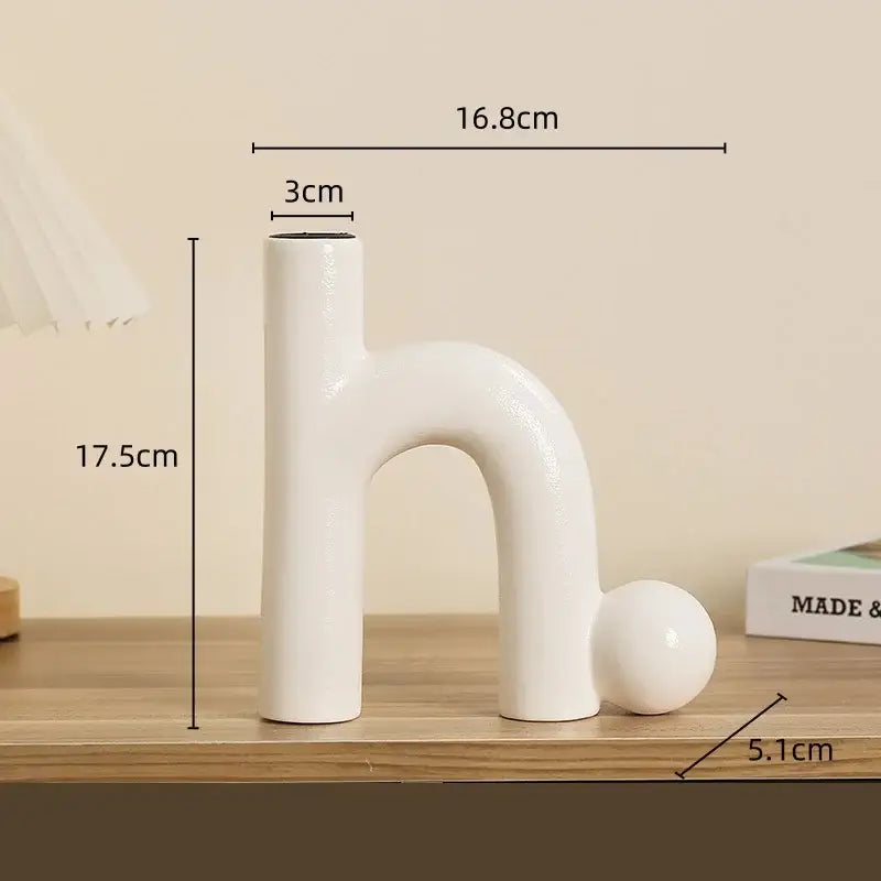Modern white geometric ceramic candle holders living room decor