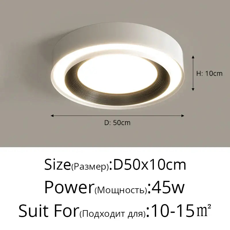 Modern white & gold circular chandelier dining room light