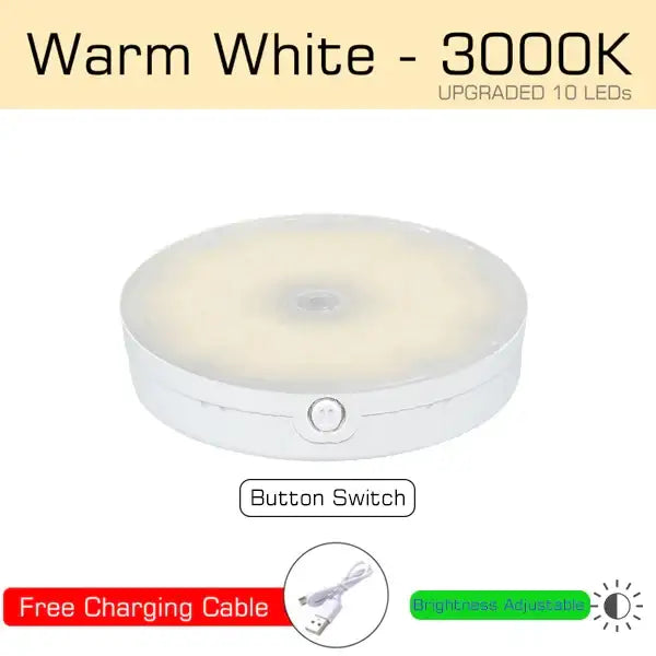 Modern white led motion sensor nightlight for stairs and closet