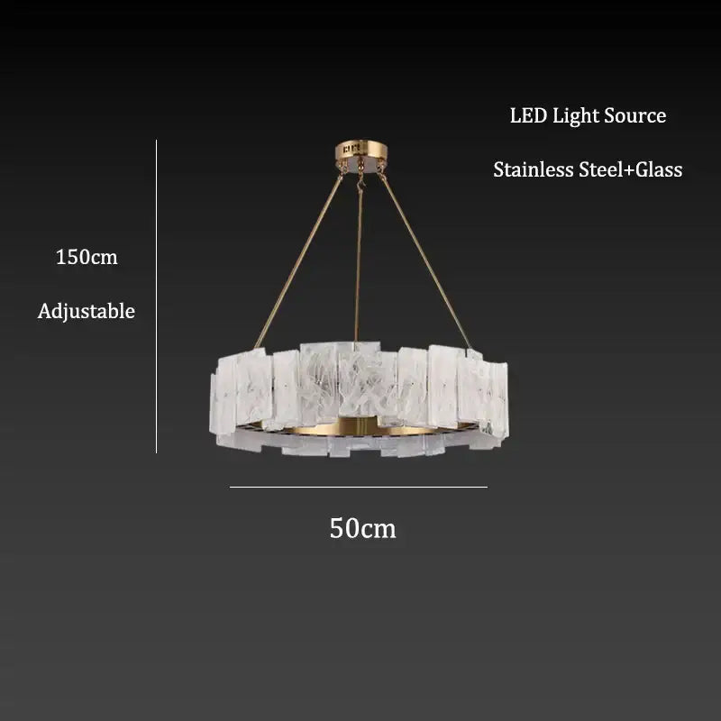 Modern white marble and gold cloud mist glass pendant lights dining room