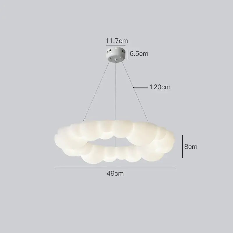 Modern white sculptural cloud living room ceiling lamp