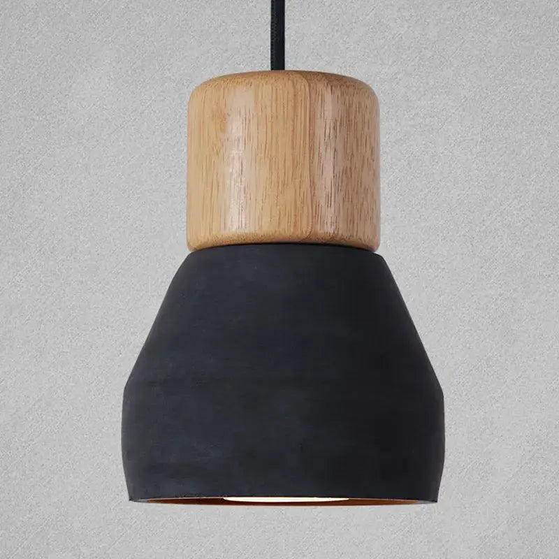Modern wood and concrete pendant light kitchen hanging fixture