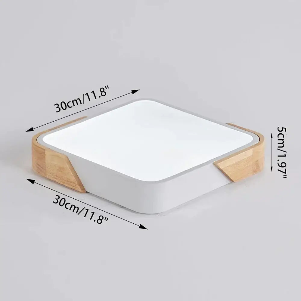 Modern wood and white led ceiling light bedroom decor