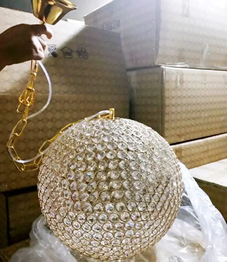Modern woven glass crystal ball pendant light dining room