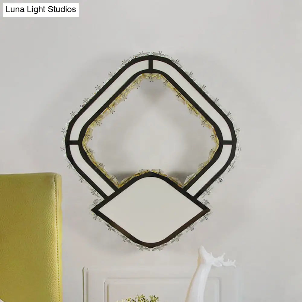 DecorBites™ Modernist Cut Crystal LED Petal Wall Lamp in Warm/White Light - White Wall Mount Lighting