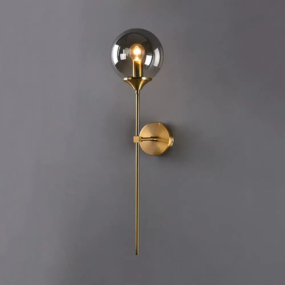 Modernist gold glass round sconce lamp for living room