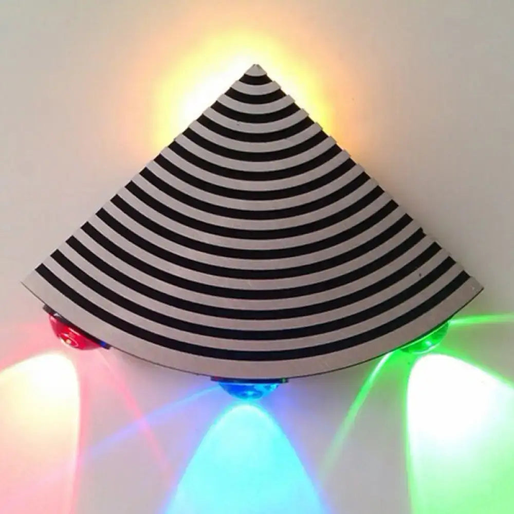 Modernist striped black & silver led wall lamp living room light