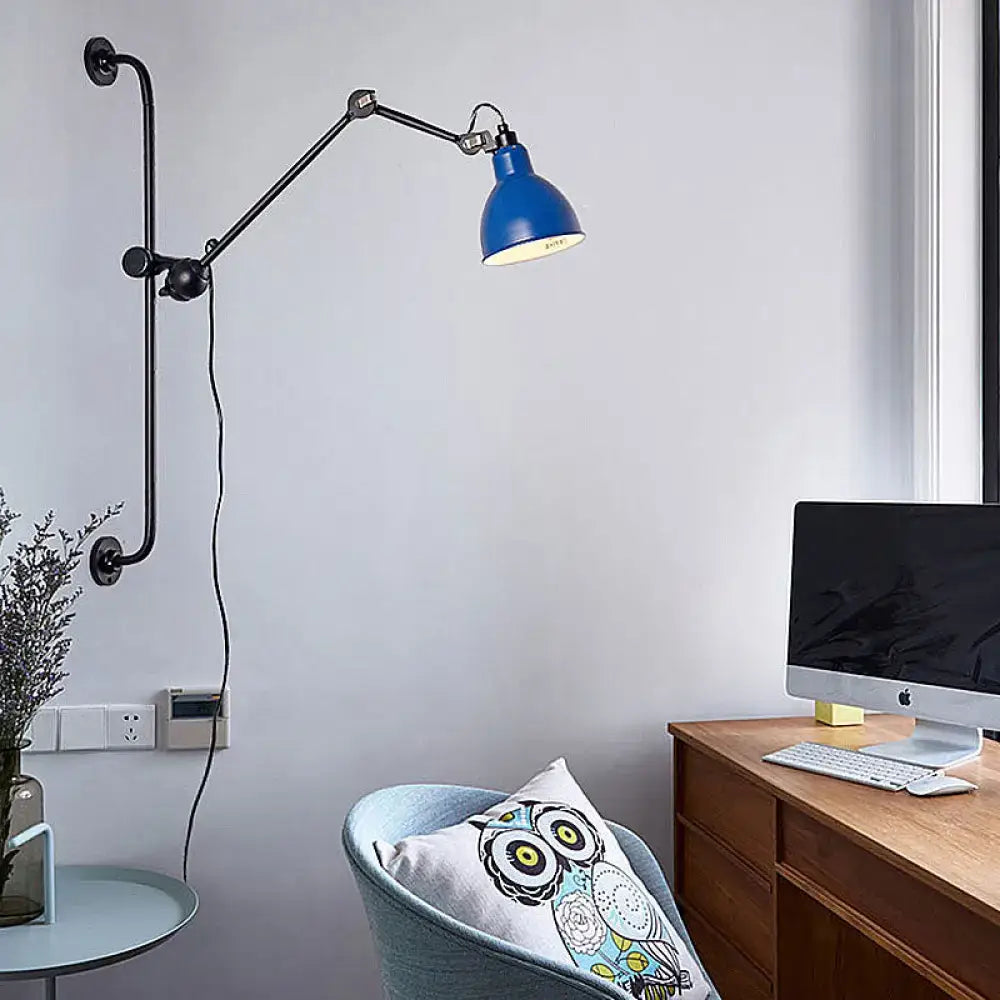 Modernist style black & white adjustable wall light dining room