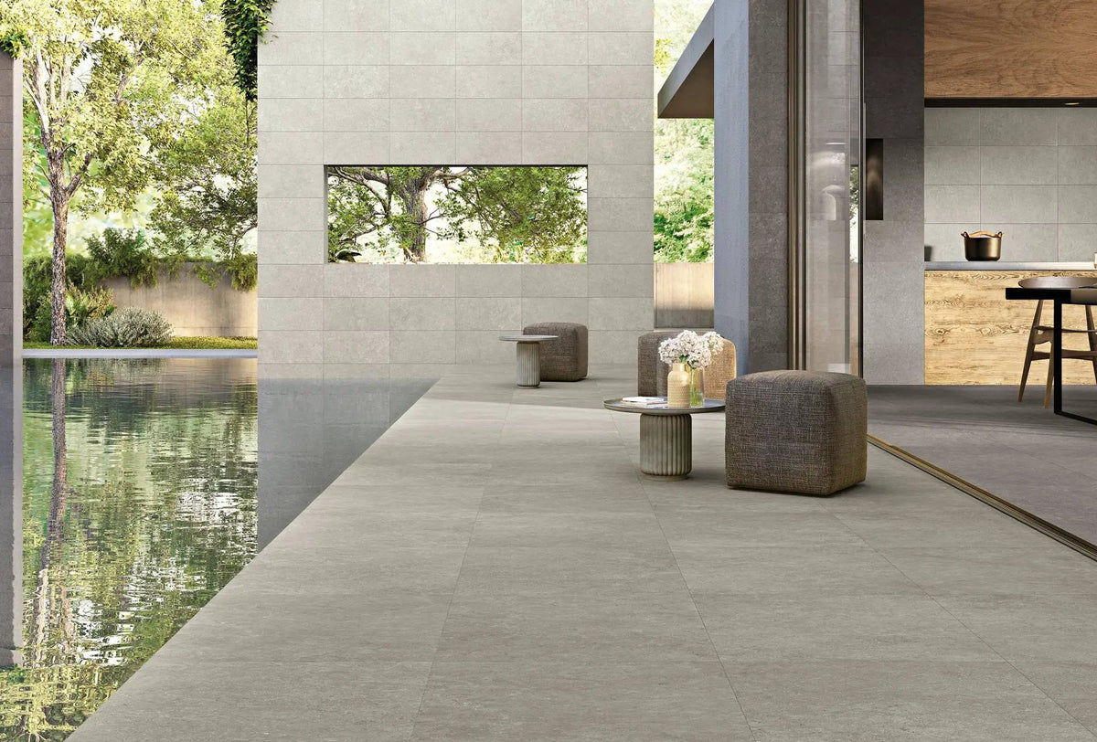 Frontier20 Ash Limestone Look Porcelain Pavers 24x24
