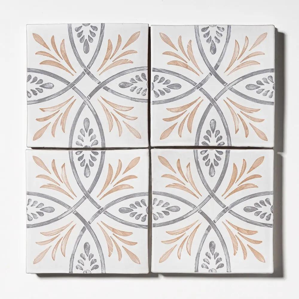 Willow Whirl Matte Glazed Terracotta Tiles 6x6
