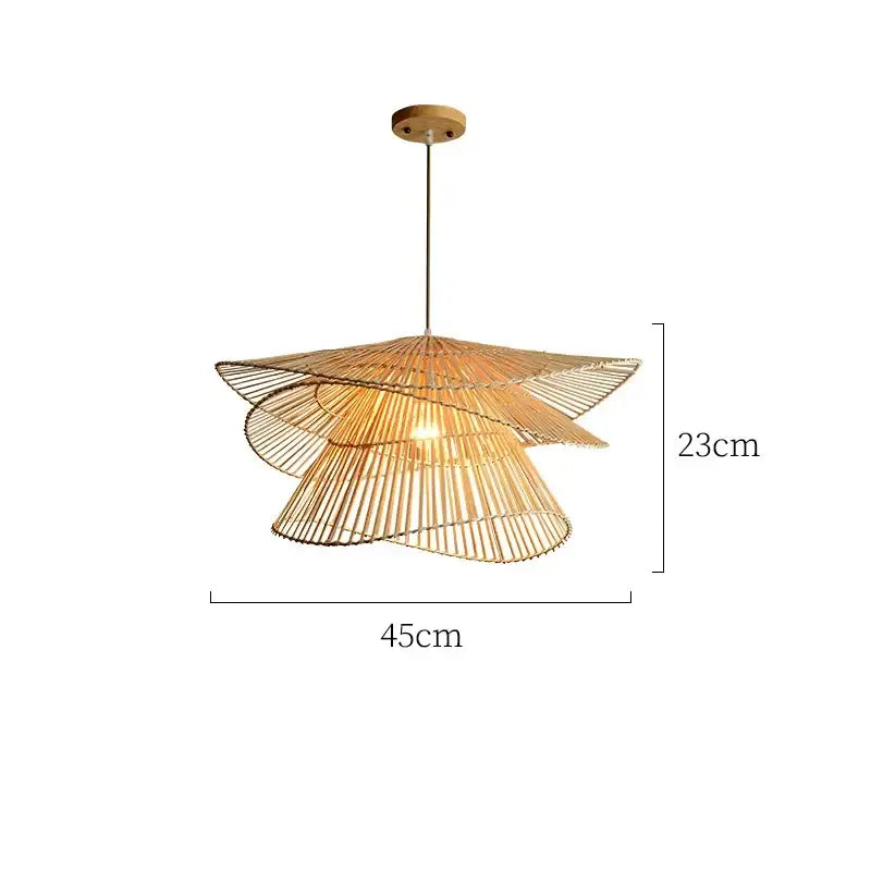 Natural woven bamboo rattan pendant light for dining room
