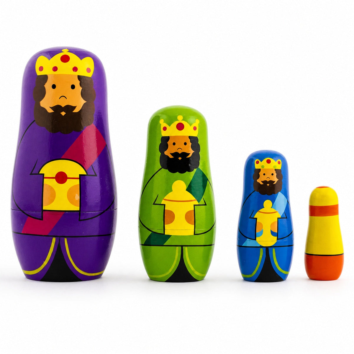 Set of 4 Unfinished Wooden Nesting Dolls DIY Craft Blanks for Painting 4 Inches