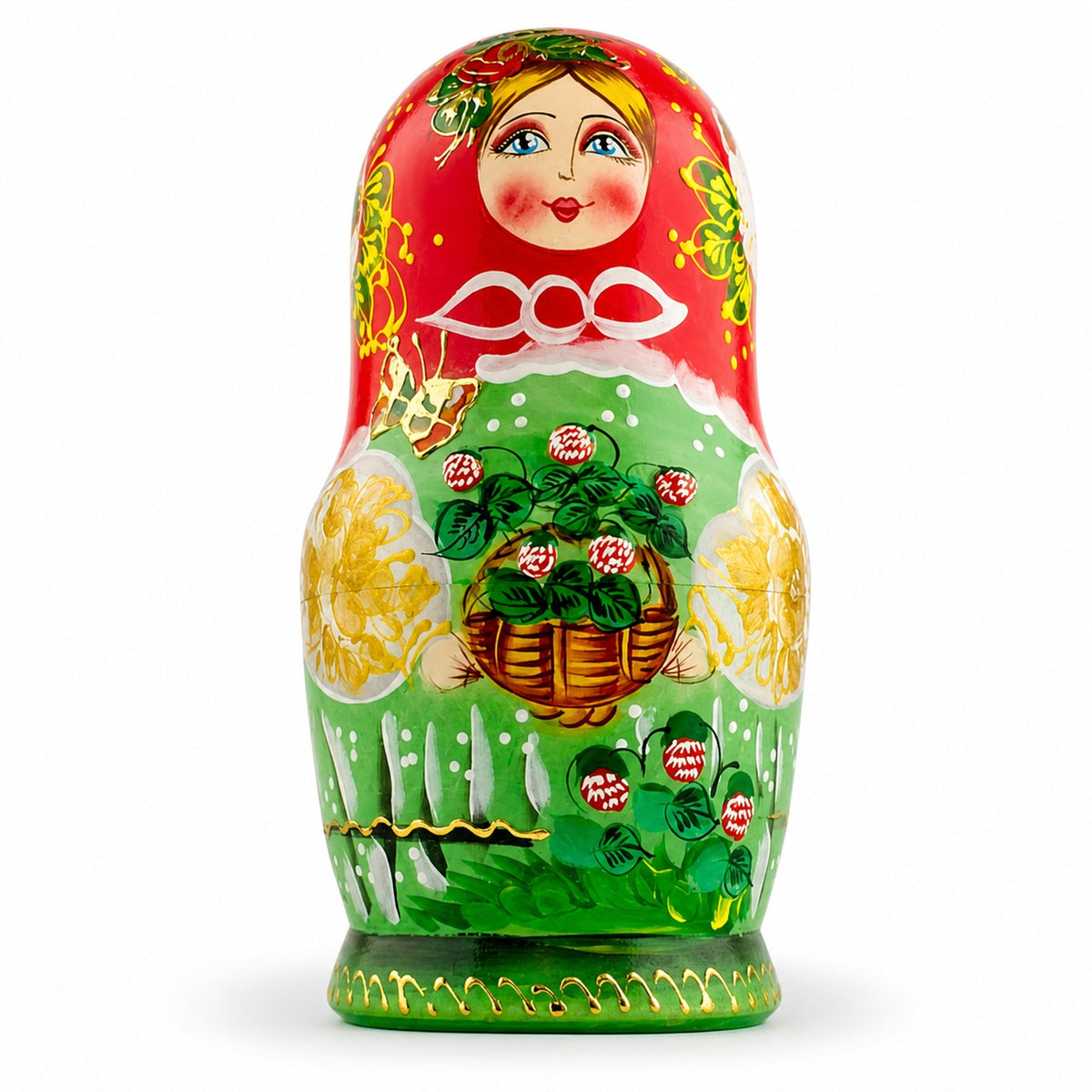 Set of 5 Flowers Basket Nesting Dolls 6.5 Inches