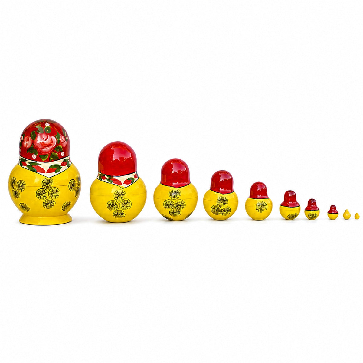 Set of 10 Bouquet of Flowers Nesting Dolls 6 Inches