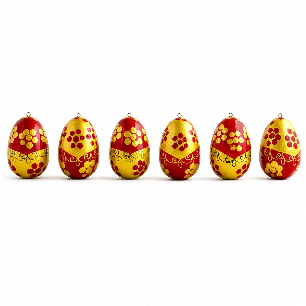 6 Fairy Tales Wooden Dolls Christmas Ornaments 2.25 Inches