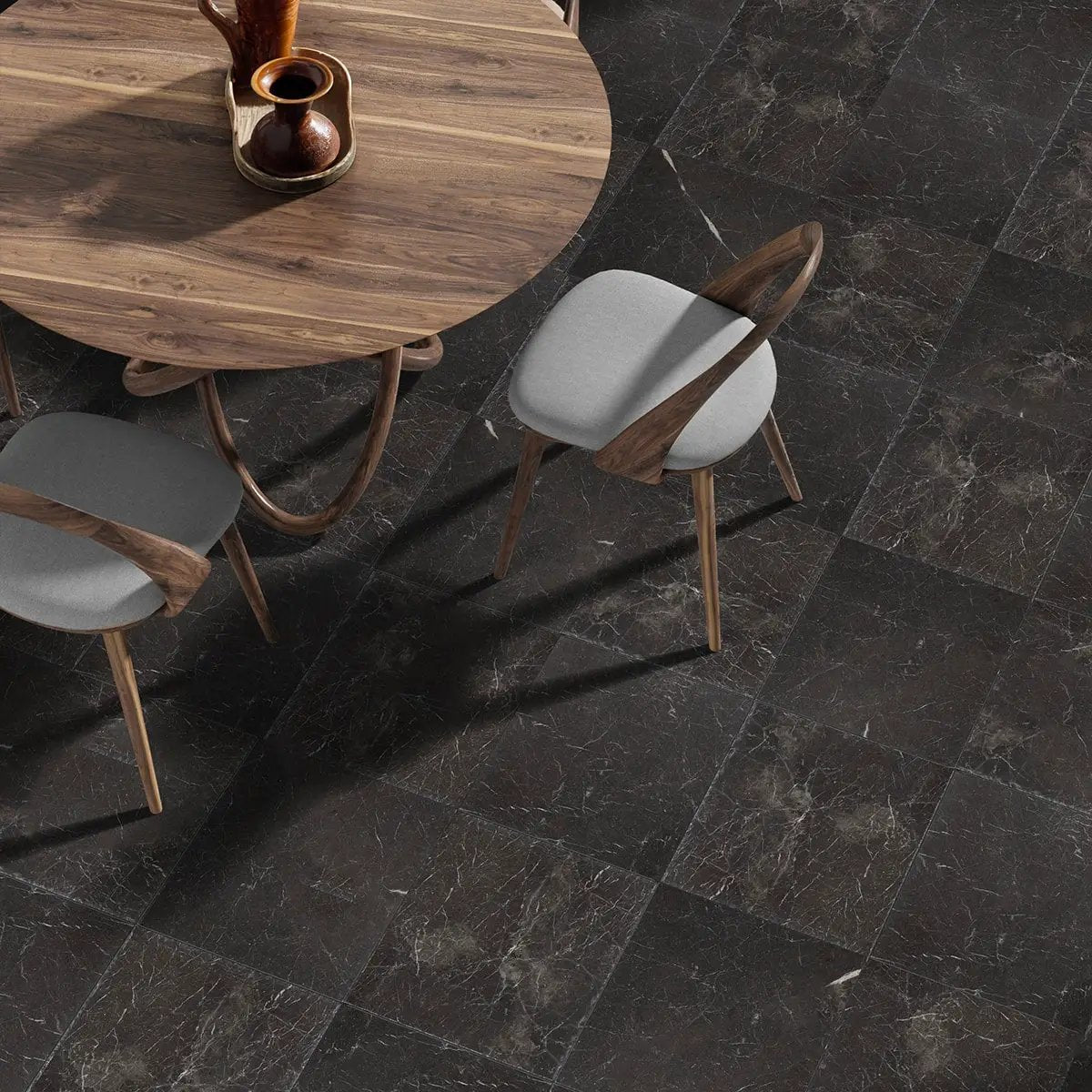 Noir Elegance Honed Marble Tiles 18x18