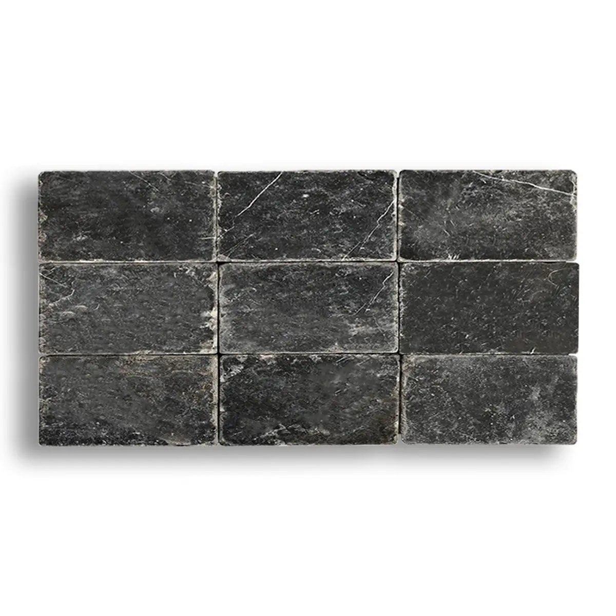 Nero Marquina Premium Tumbled Marble Tiles 3x6