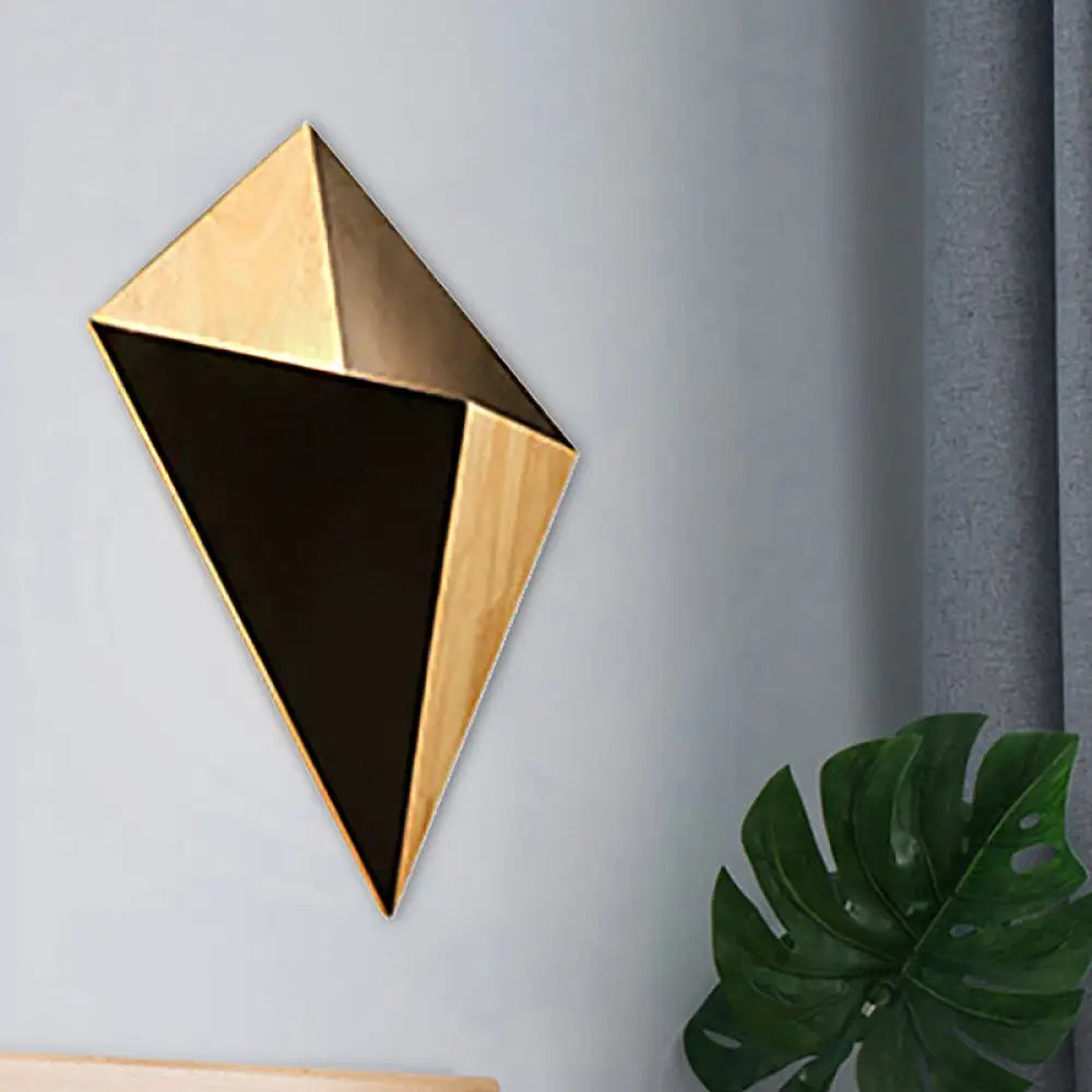 DecorBites™ Nordic 1-Light Splicing Pyramid Wall Sconce with Adjustable Rubber Wood Shade in Black/Red/White