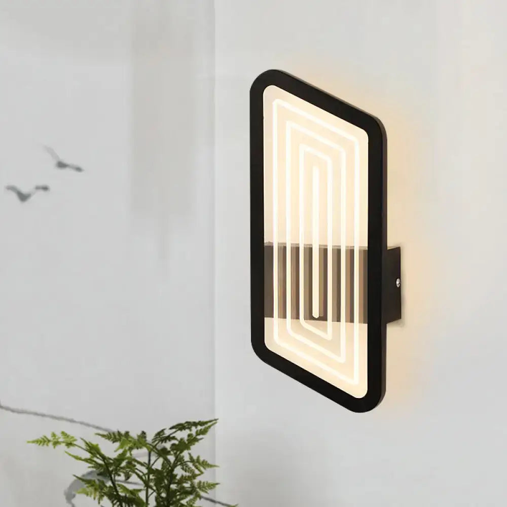 Nordic black & gold metallic wall light fixture – living room sconce