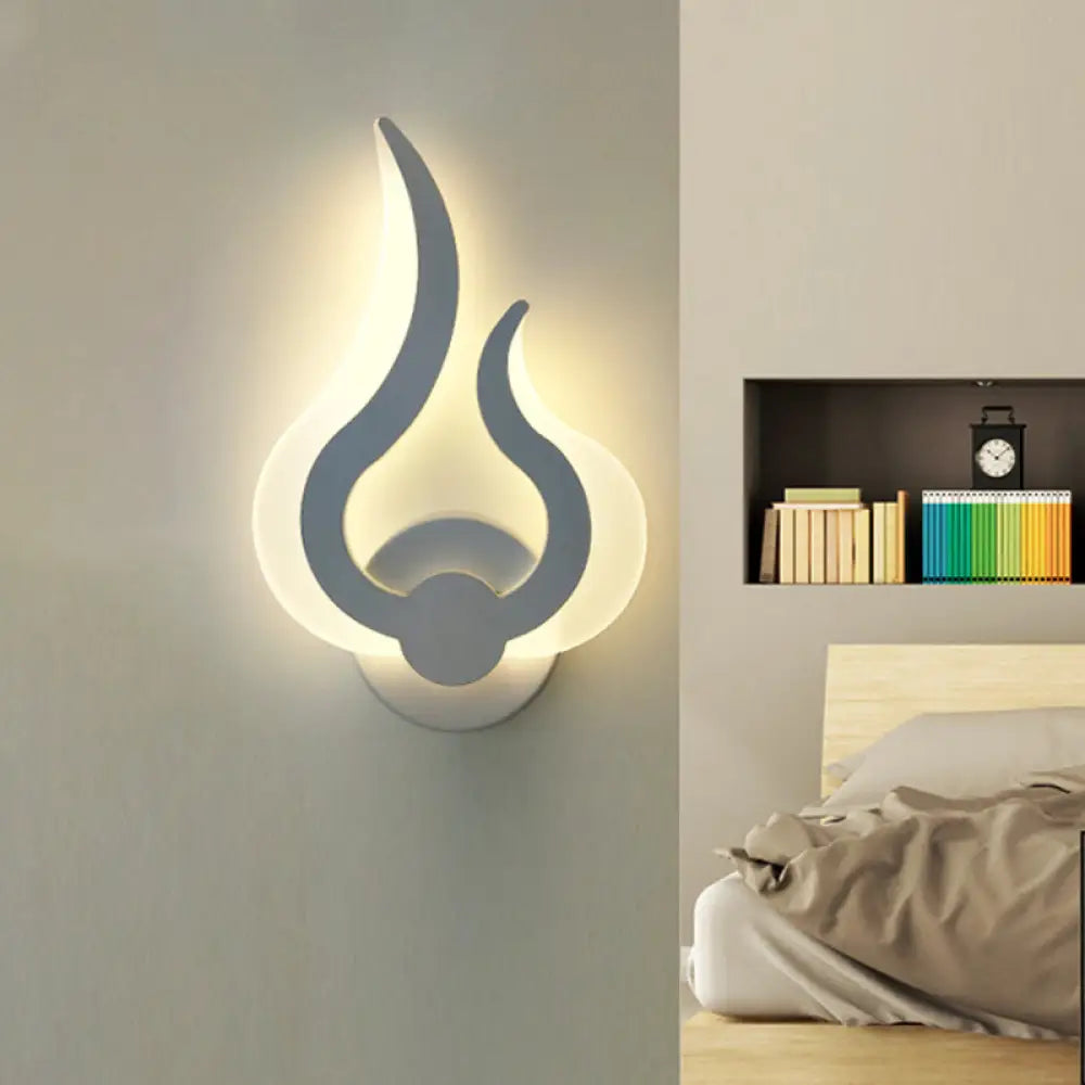 DecorBites™ Nordic LED Flame-Shaped Wall Sconce Light for Cozy Bedroom Ambiance in Warm/White