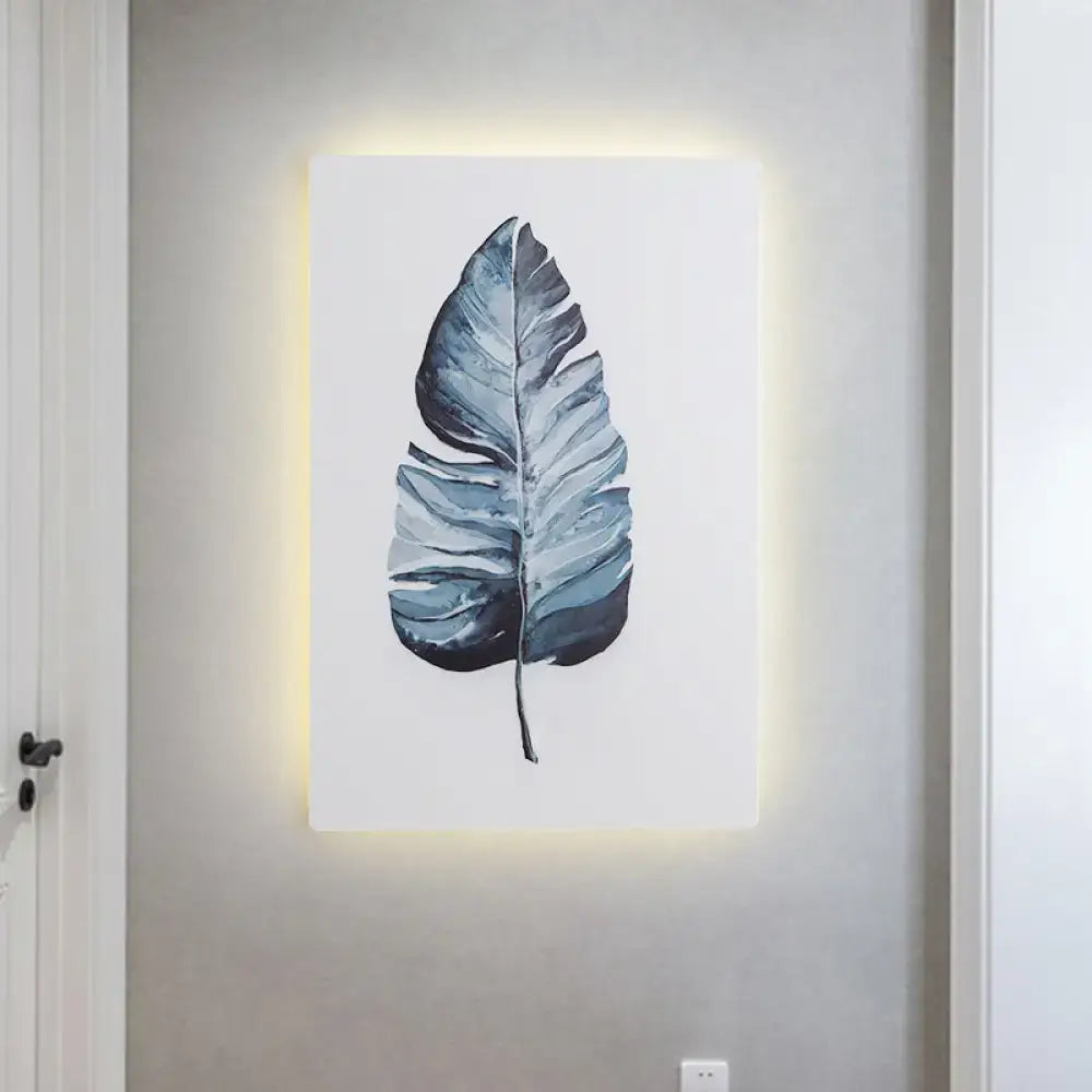 Nordic style banana leaf led wall art living room fixture