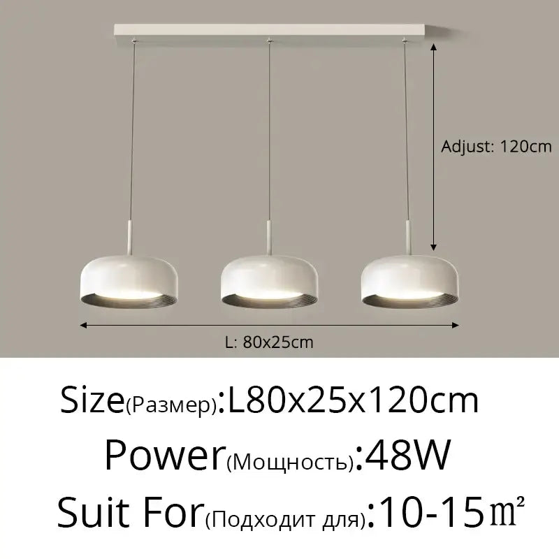 Nordic style white circular chandeliers for dining room lighting